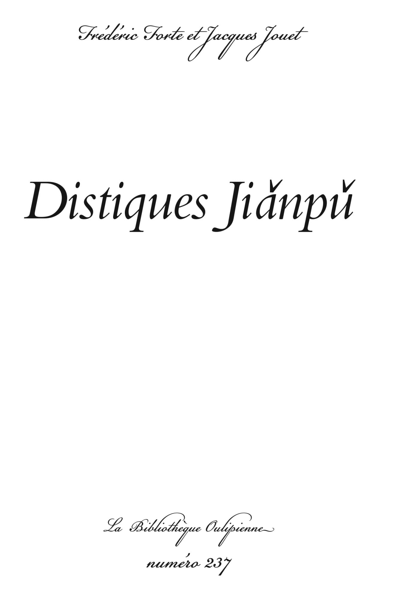 Distiques Jiǎnpǔ